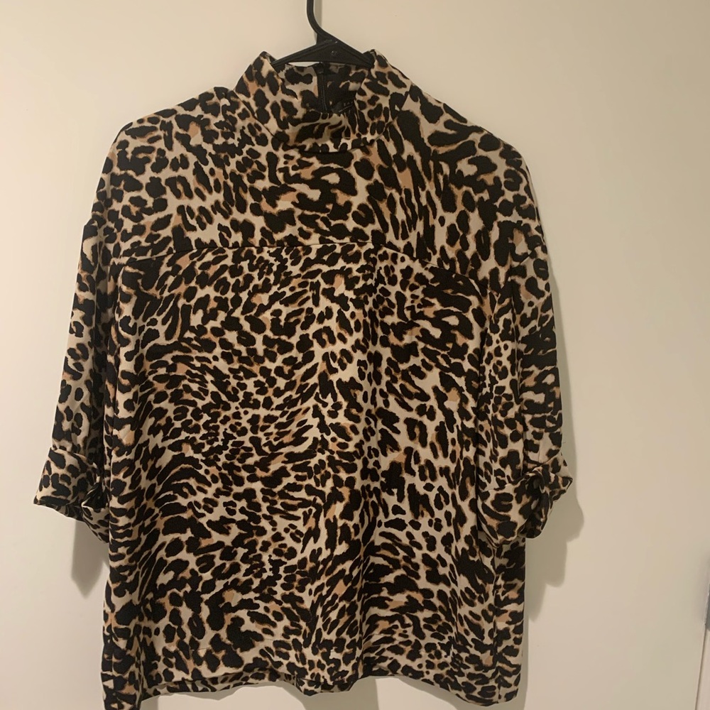 Zara Leopard Blouse